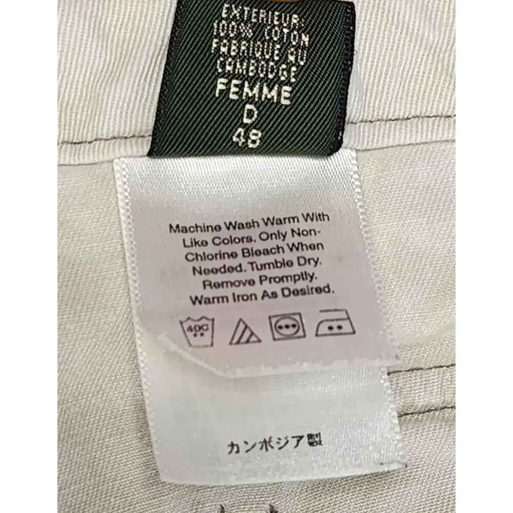 Eddie Bauer Women's Beige Cargo Capri Pants Size 18 Cotton Casual